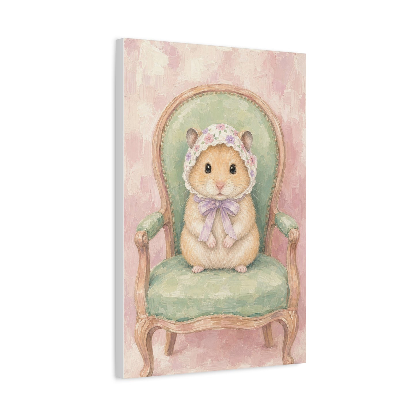 Baby Hamster Nursery Canvas Wall Art | Watercolor Animal Print | Kids Room Decor