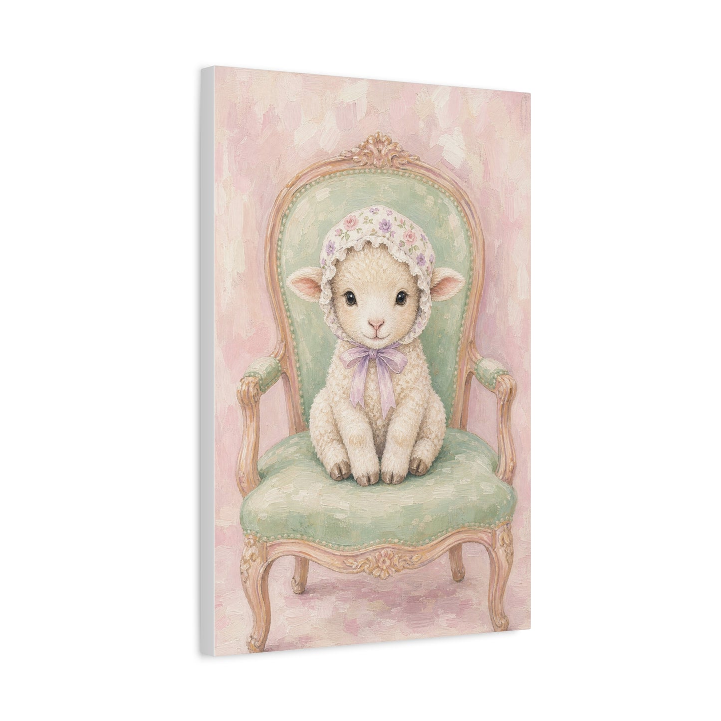 Baby Lamb Nursery Canvas Wall Art | Watercolor Animal Print | Kids Room Decor