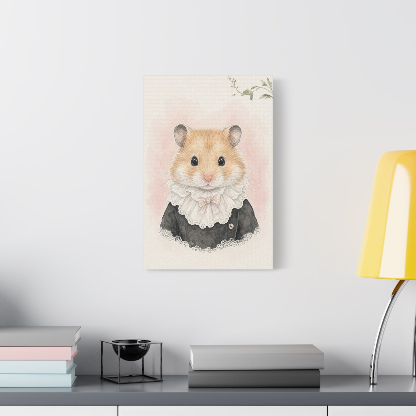 Baby Hamster Nursery Canvas Wall Art | Watercolor Animal Print | Kids Room Decor