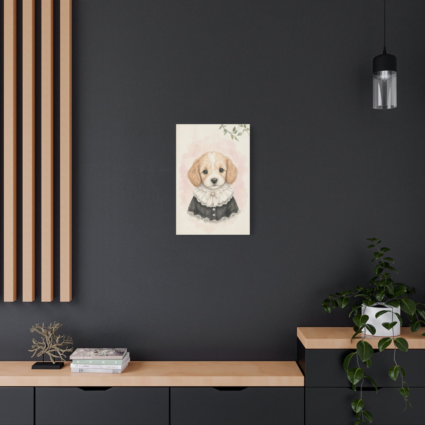Baby Puppy Nursery Canvas Wall Art | Watercolor Animal Print | Kids Room Decor