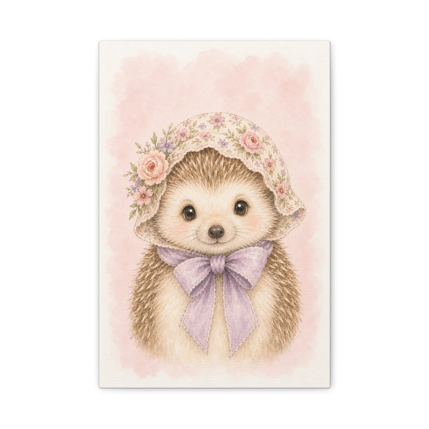 Baby Hedgehog Nursery Canvas Wall Art | Watercolor Animal Print | Kids Room Decor