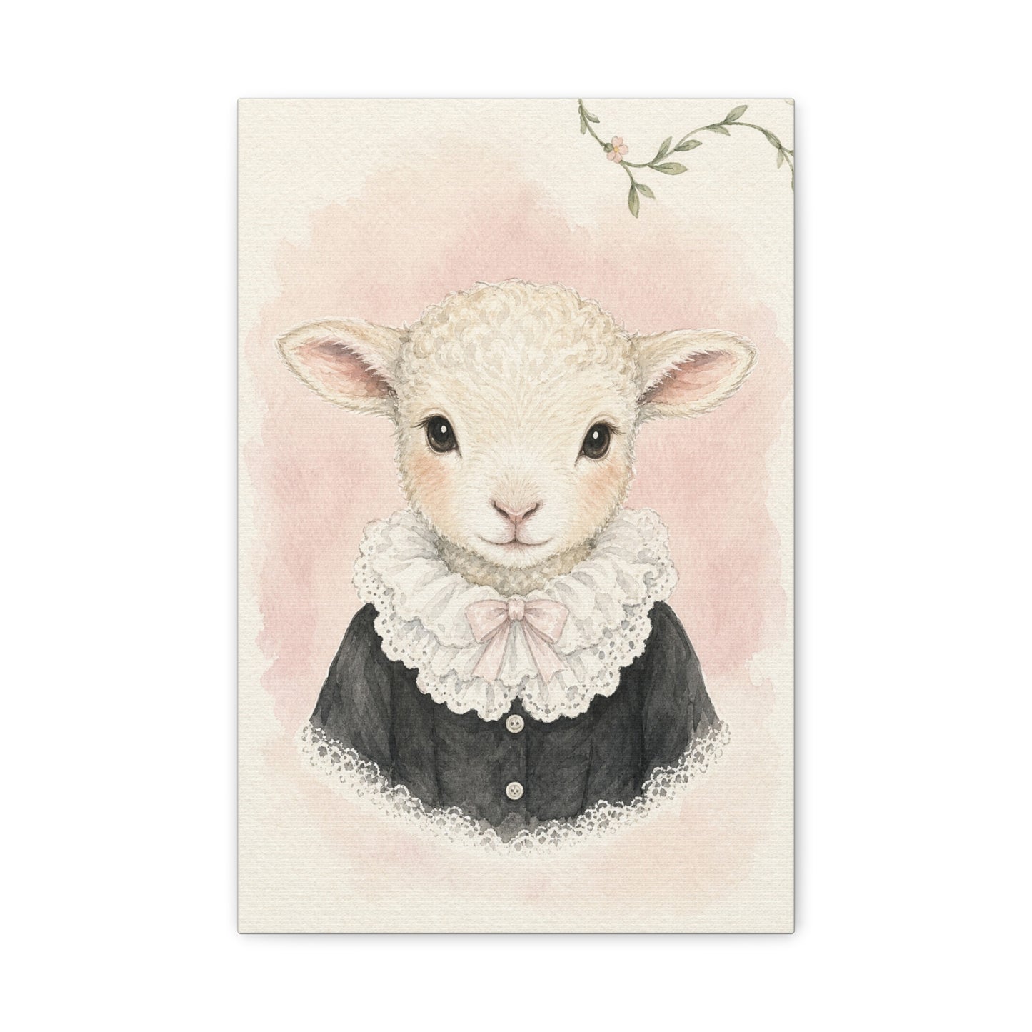 Baby Lamb Nursery Canvas Wall Art | Watercolor Animal Print | Kids Room Decor