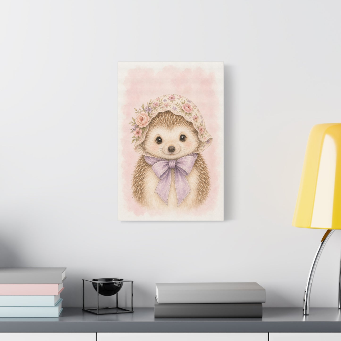 Baby Hedgehog Nursery Canvas Wall Art | Watercolor Animal Print | Kids Room Decor