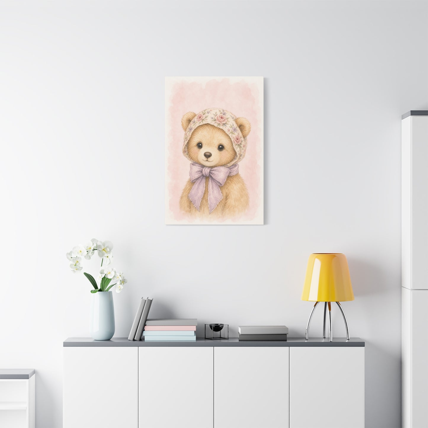 Baby Bear Nursery Canvas Wall Art | Watercolor Animal Print | Kids Room Decor