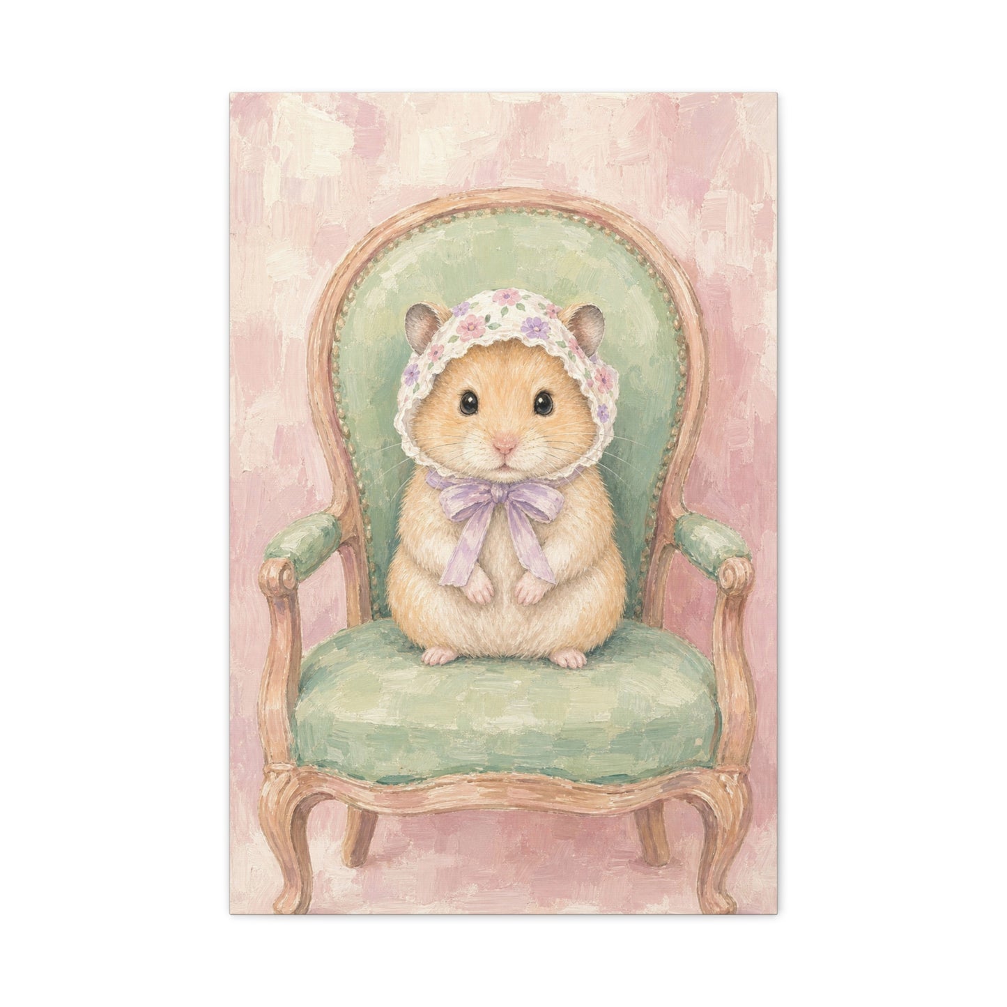 Baby Hamster Nursery Canvas Wall Art | Watercolor Animal Print | Kids Room Decor