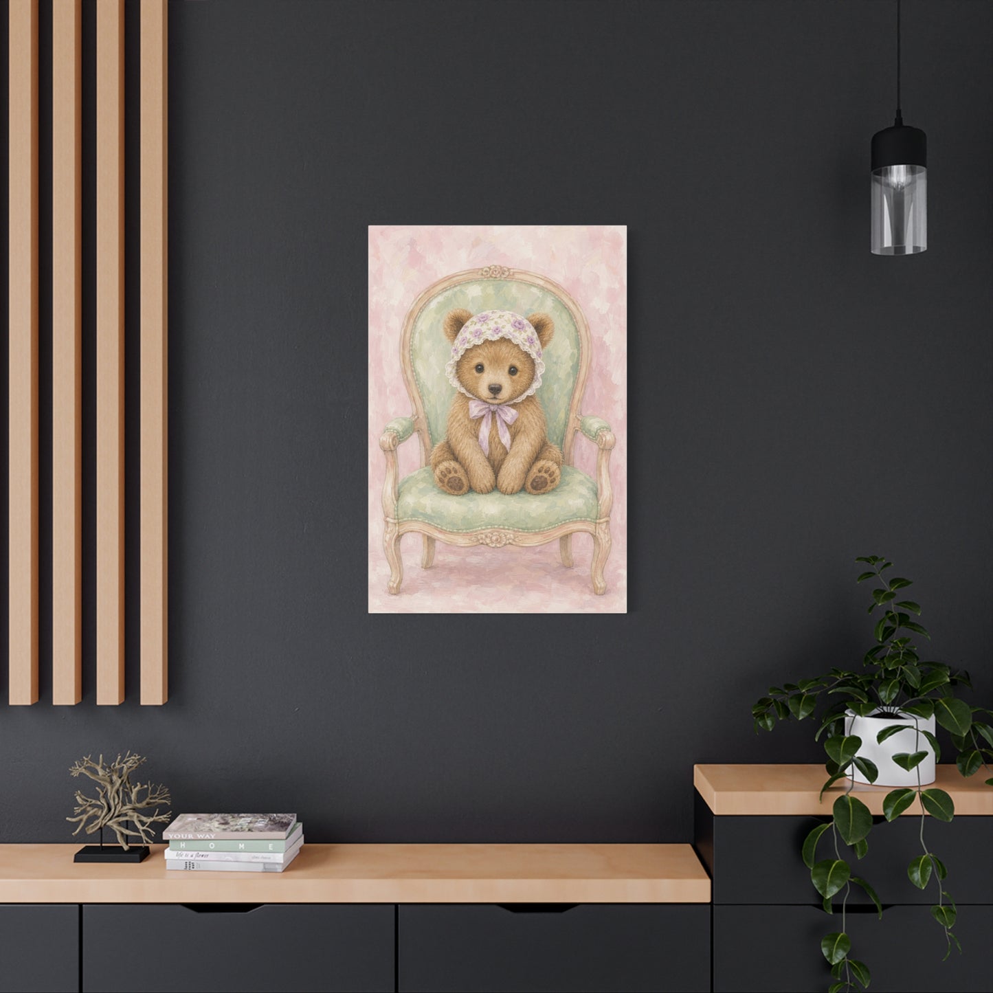Baby Bear Nursery Canvas Wall Art | Watercolor Animal Print | Kids Room Decor