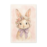 Baby Rabbit Nursery Canvas Wall Art — Floral & lavender series. Product mockup 2 of 24.