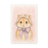 Baby Hamster Nursery Canvas Wall Art — Floral & lavender series. Product mockup 2 of 24.
