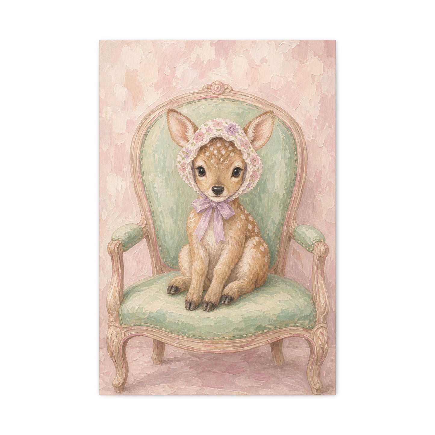 Baby Deer Nursery Canvas Wall Art | Watercolor Animal Print | Kids Room Decor
