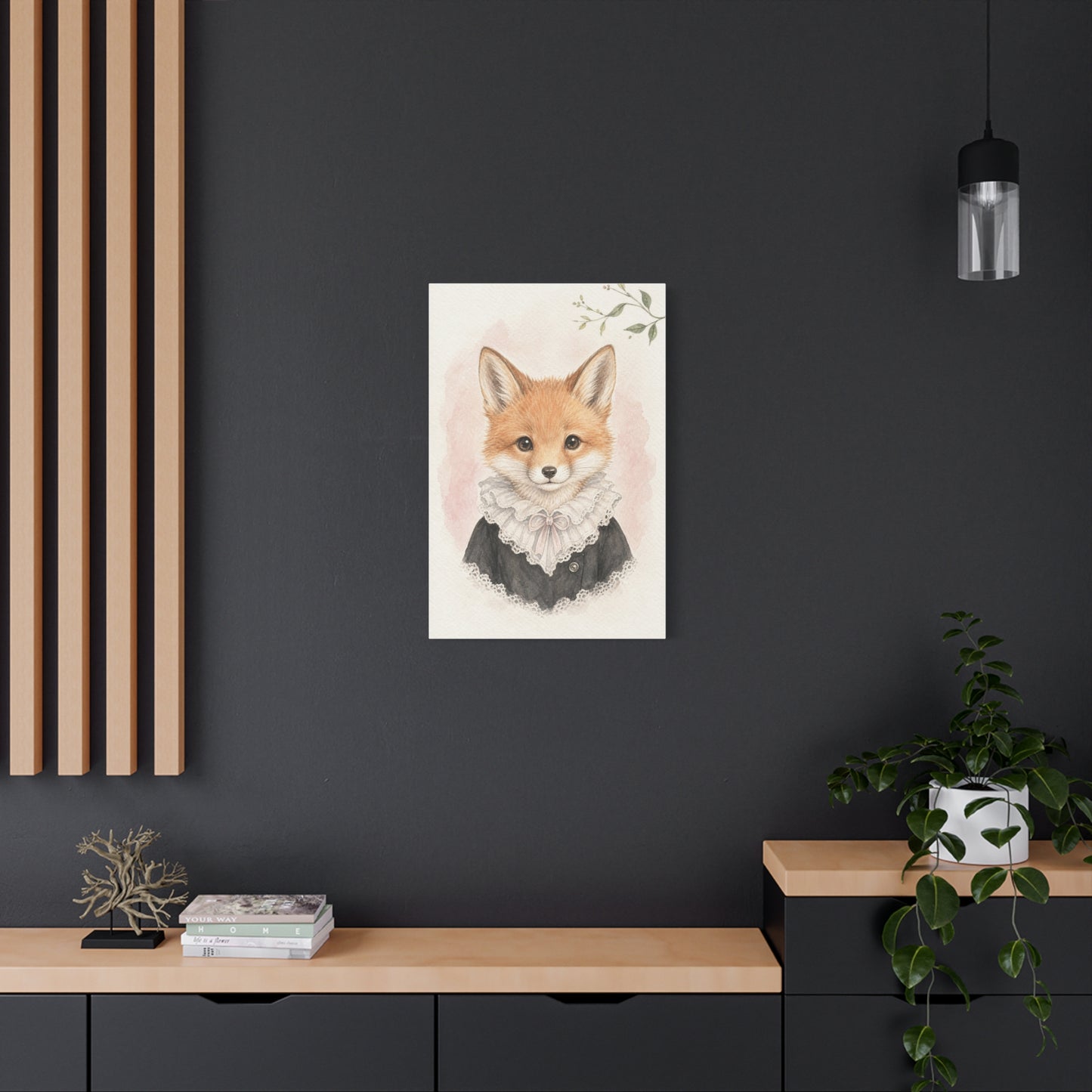 Baby Fox Nursery Canvas Wall Art | Watercolor Animal Print | Kids Room Decor