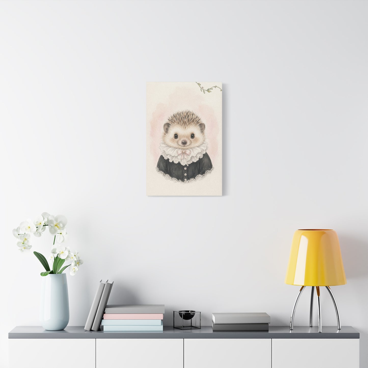 Baby Hedgehog Nursery Canvas Wall Art | Watercolor Animal Print | Kids Room Decor