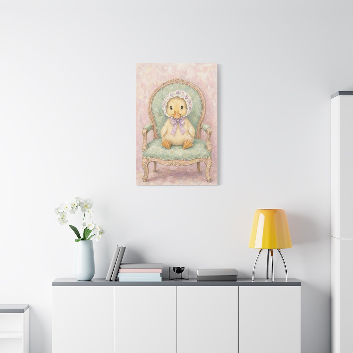 Baby Duck Nursery Canvas Wall Art | Watercolor Animal Print | Kids Room Decor