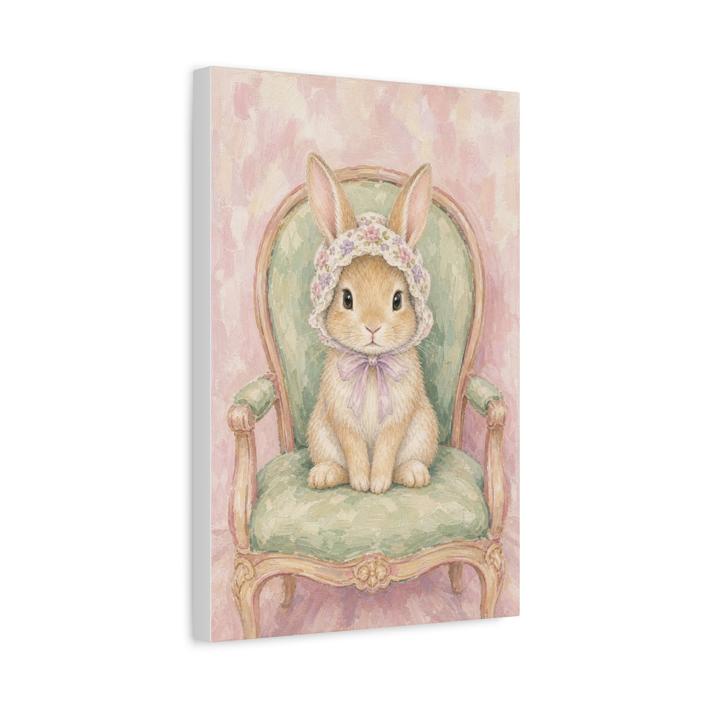 Baby Rabbit Nursery Canvas Wall Art | Watercolor Animal Print | Kids Room Decor