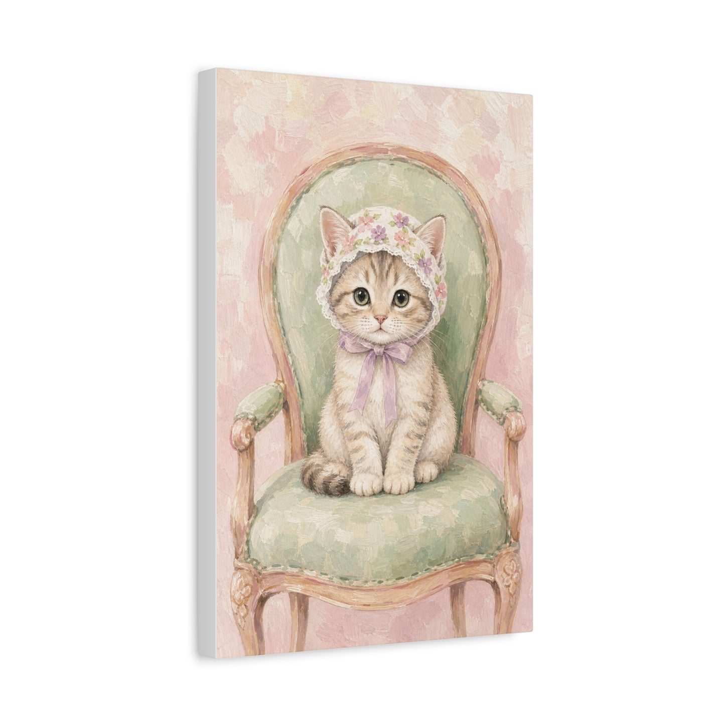 Baby Kitten Nursery Canvas Wall Art | Watercolor Animal Print | Kids Room Decor