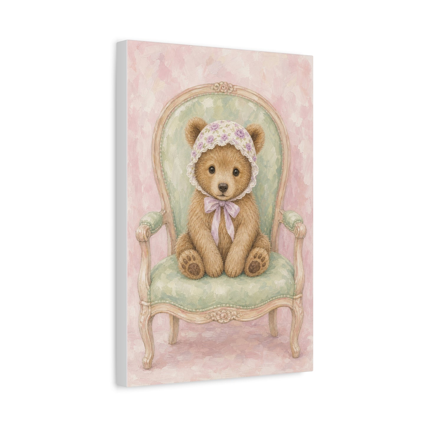 Baby Bear Nursery Canvas Wall Art | Watercolor Animal Print | Kids Room Decor