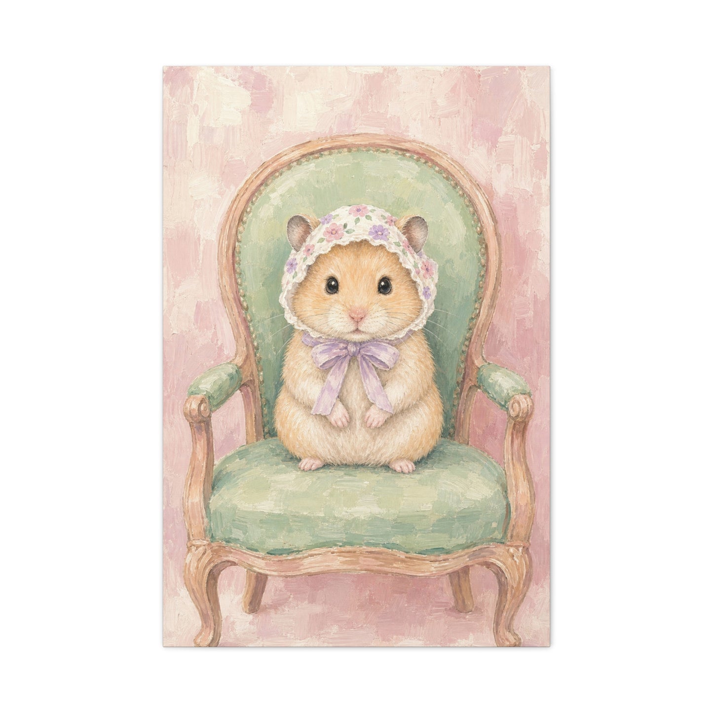 Baby Hamster Nursery Canvas Wall Art | Watercolor Animal Print | Kids Room Decor