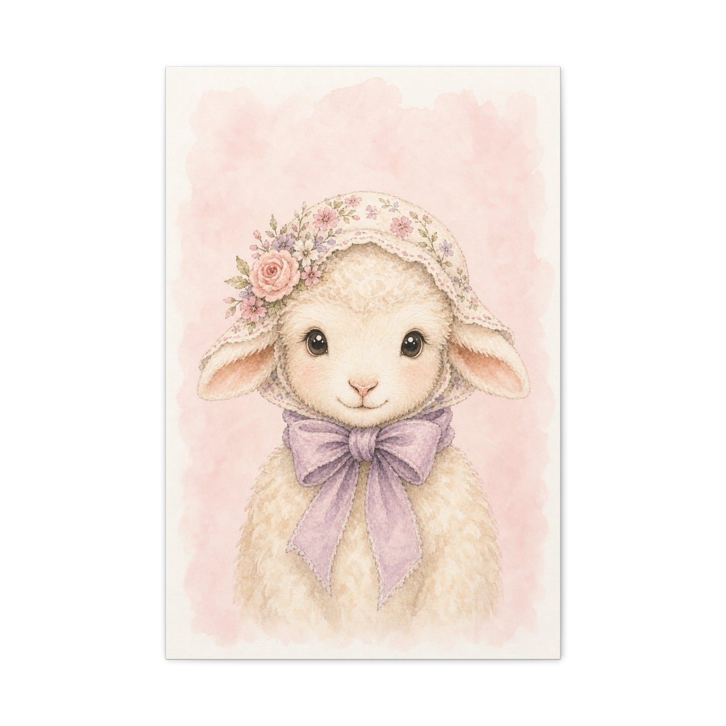 Baby Lamb Nursery Canvas Wall Art | Watercolor Animal Print | Kids Room Decor