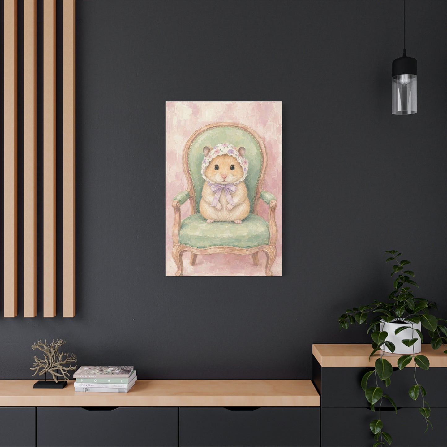 Baby Hamster Nursery Canvas Wall Art | Watercolor Animal Print | Kids Room Decor