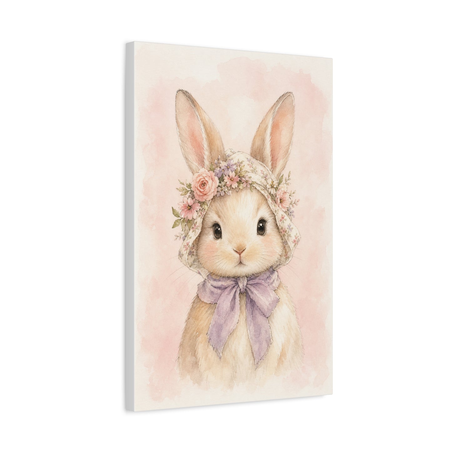 Baby Rabbit Nursery Canvas Wall Art | Watercolor Animal Print | Kids Room Decor