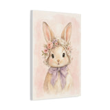 Baby Rabbit Nursery Canvas Wall Art — Floral & lavender series. Product mockup 10 of 24.