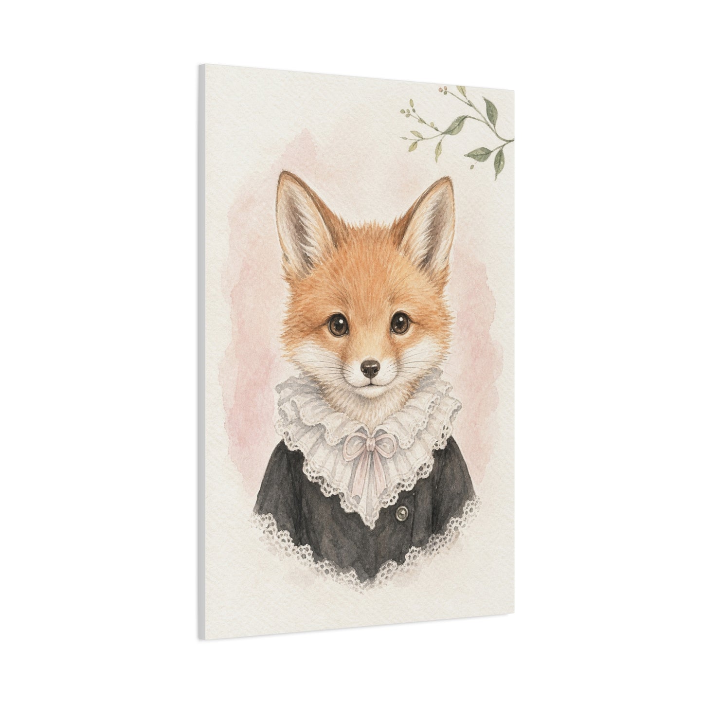 Baby Fox Nursery Canvas Wall Art | Watercolor Animal Print | Kids Room Decor