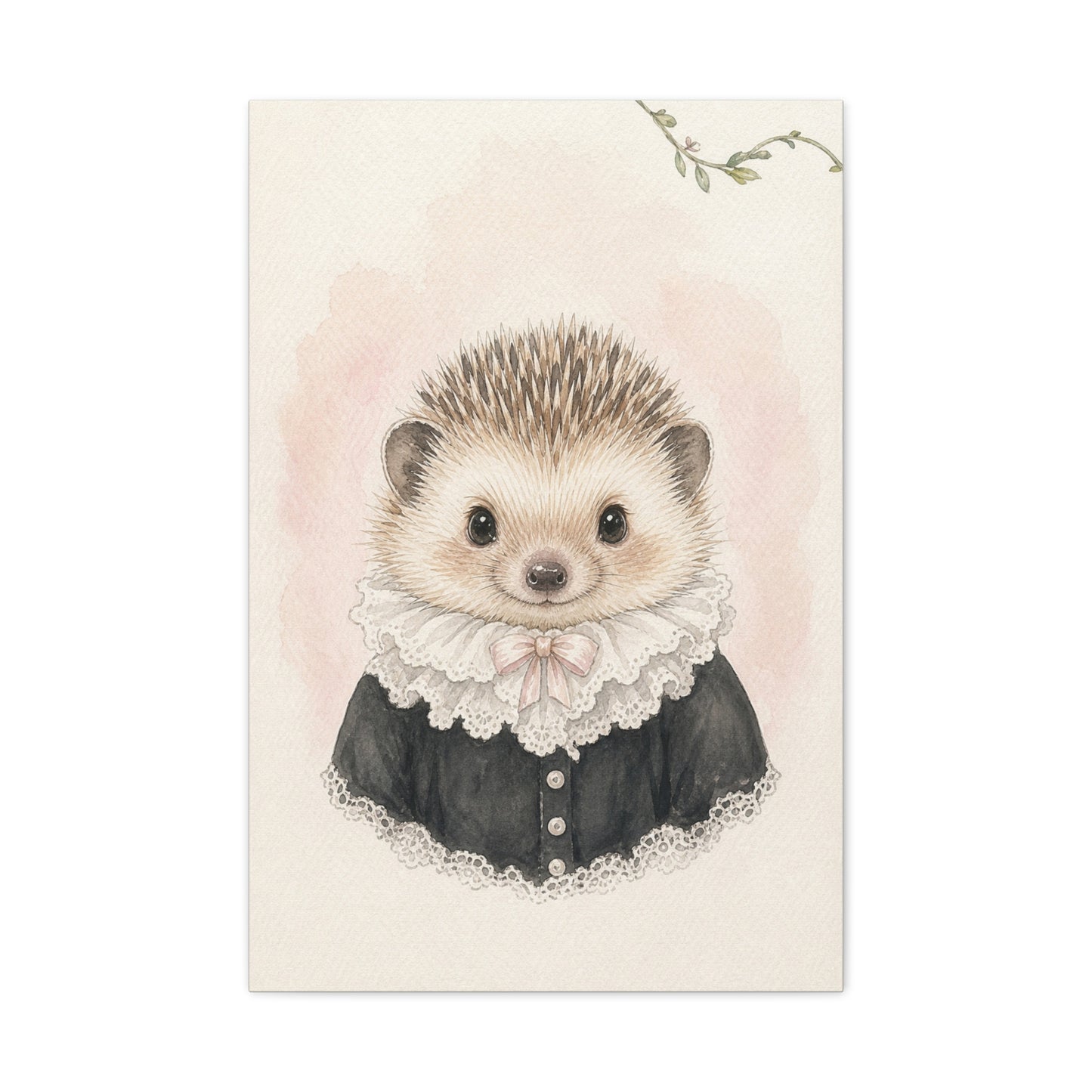 Baby Hedgehog Nursery Canvas Wall Art | Watercolor Animal Print | Kids Room Decor