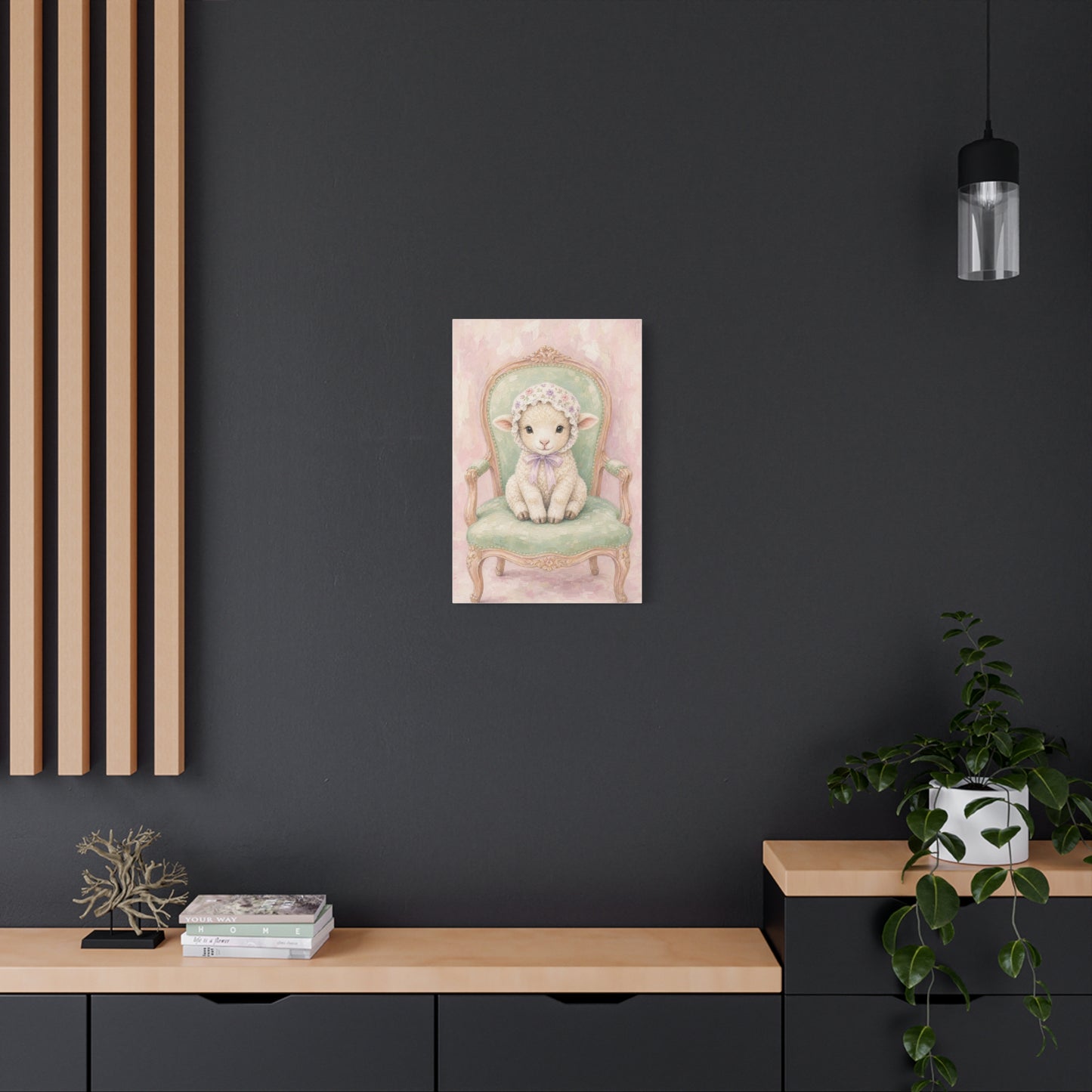 Baby Lamb Nursery Canvas Wall Art | Watercolor Animal Print | Kids Room Decor