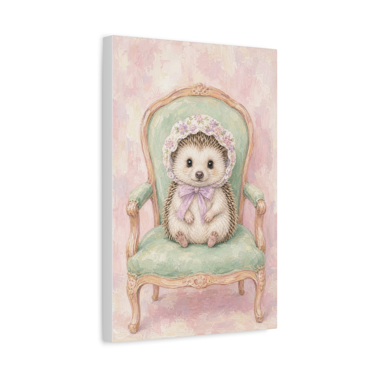 Baby Hedgehog Nursery Canvas Wall Art | Watercolor Animal Print | Kids Room Decor