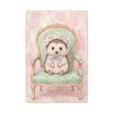 Baby Hedgehog Nursery Canvas Wall Art — Vintage armchair series. Product mockup 2 of 24.