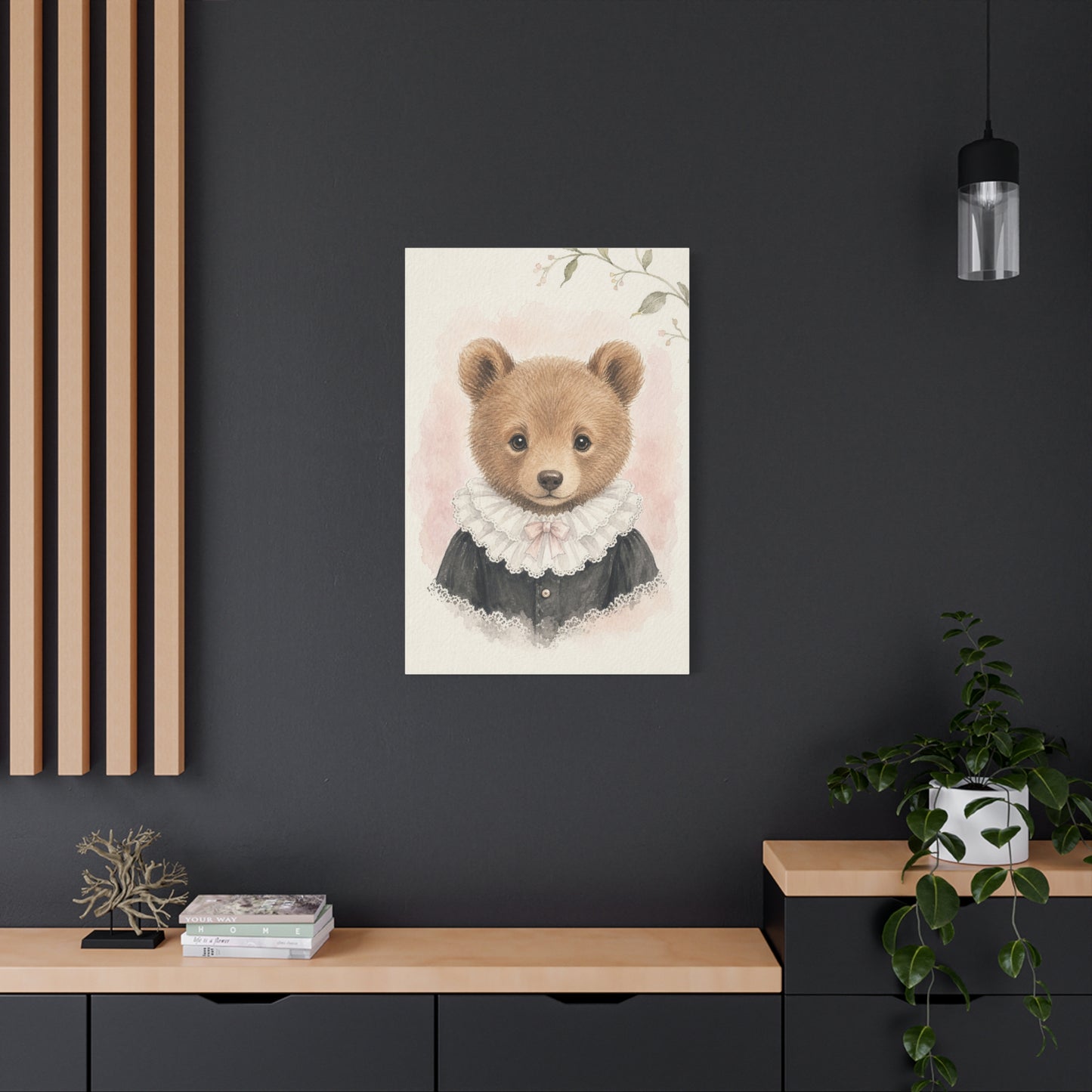 Baby Bear Nursery Canvas Wall Art | Watercolor Animal Print | Kids Room Decor