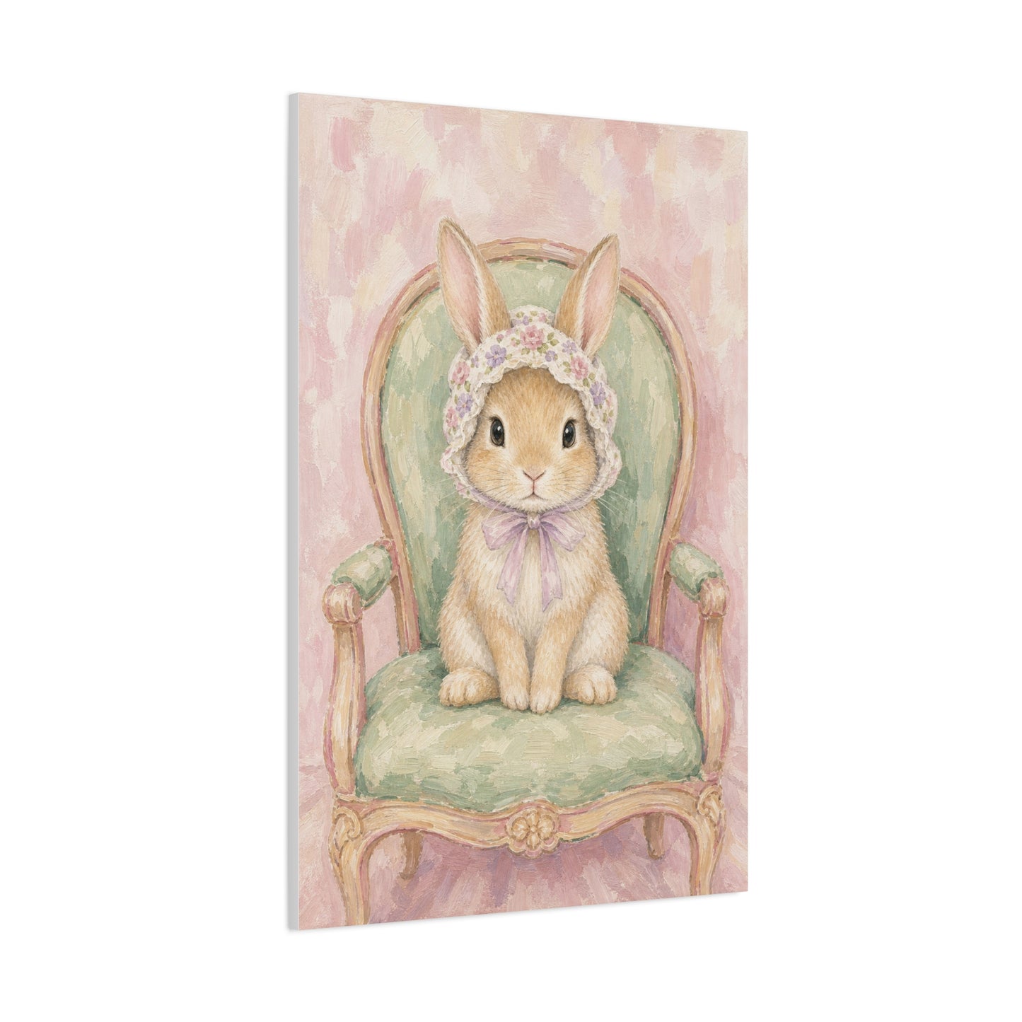 Baby Rabbit Nursery Canvas Wall Art | Watercolor Animal Print | Kids Room Decor