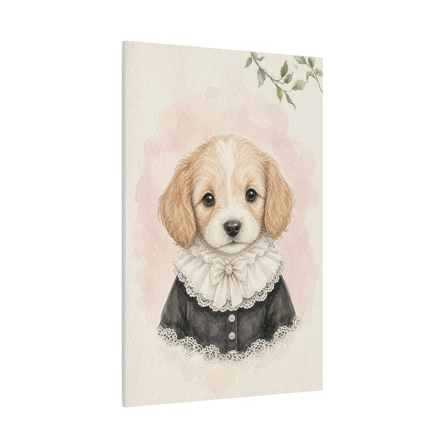 Baby Puppy Nursery Canvas Wall Art | Watercolor Animal Print | Kids Room Decor