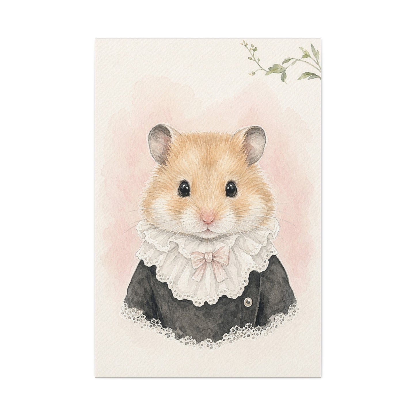 Baby Hamster Nursery Canvas Wall Art | Watercolor Animal Print | Kids Room Decor