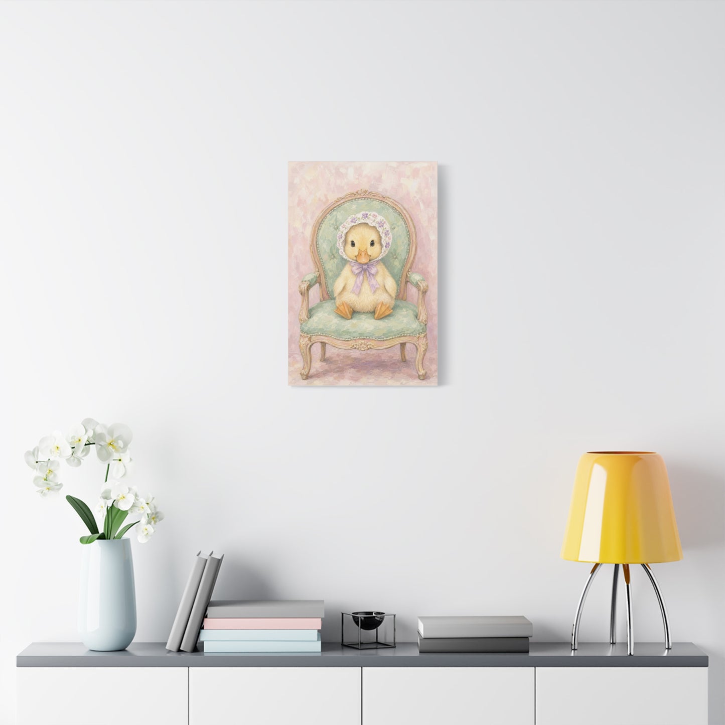 Baby Duck Nursery Canvas Wall Art | Watercolor Animal Print | Kids Room Decor