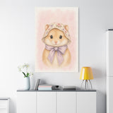 Baby Hamster Nursery Canvas Wall Art — Floral & lavender series. Product mockup 23 of 24.