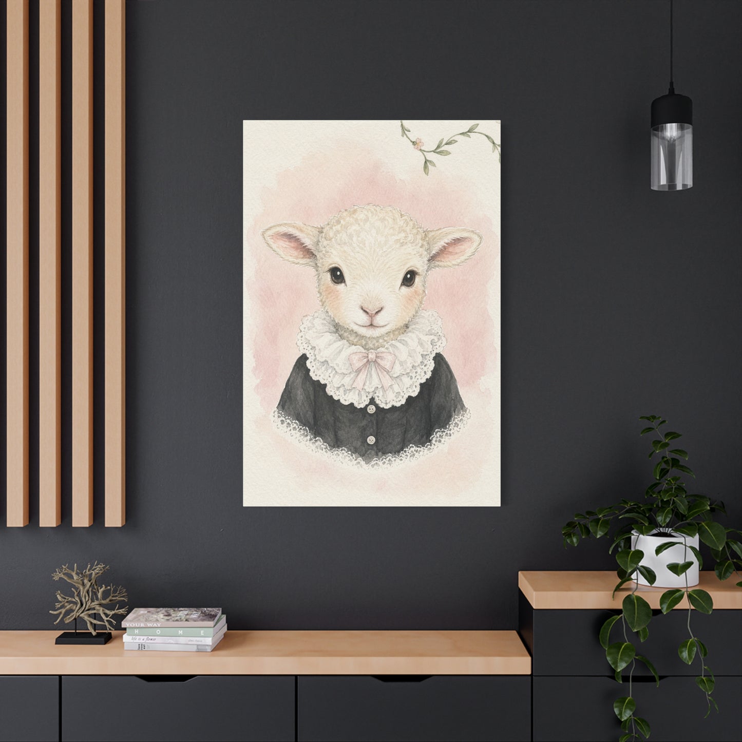 Baby Lamb Nursery Canvas Wall Art | Watercolor Animal Print | Kids Room Decor