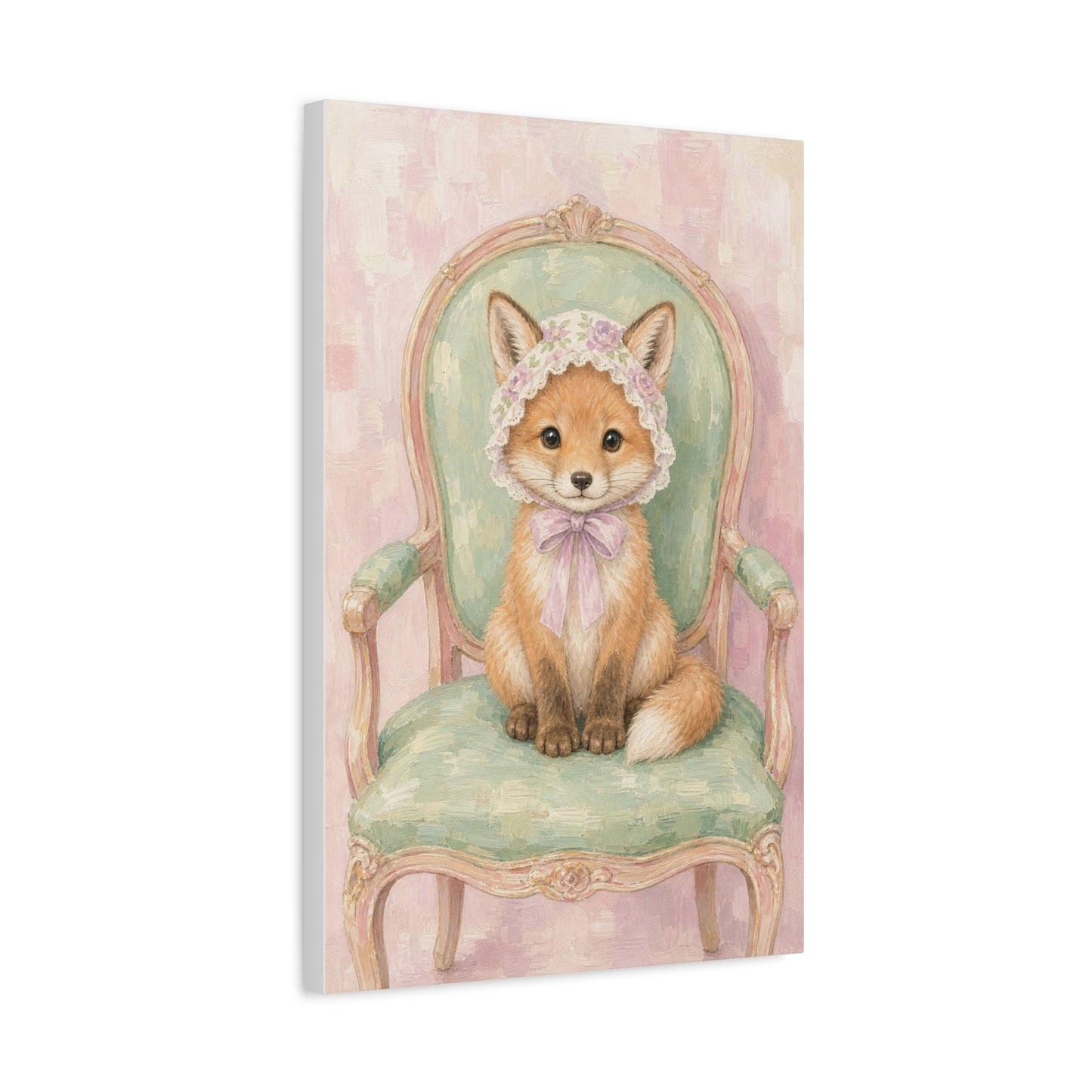 Baby Fox Nursery Canvas Wall Art | Watercolor Animal Print | Kids Room Decor