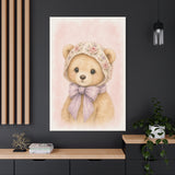 Baby Bear Nursery Canvas Wall Art — Floral & lavender series. Product mockup 24 of 24.