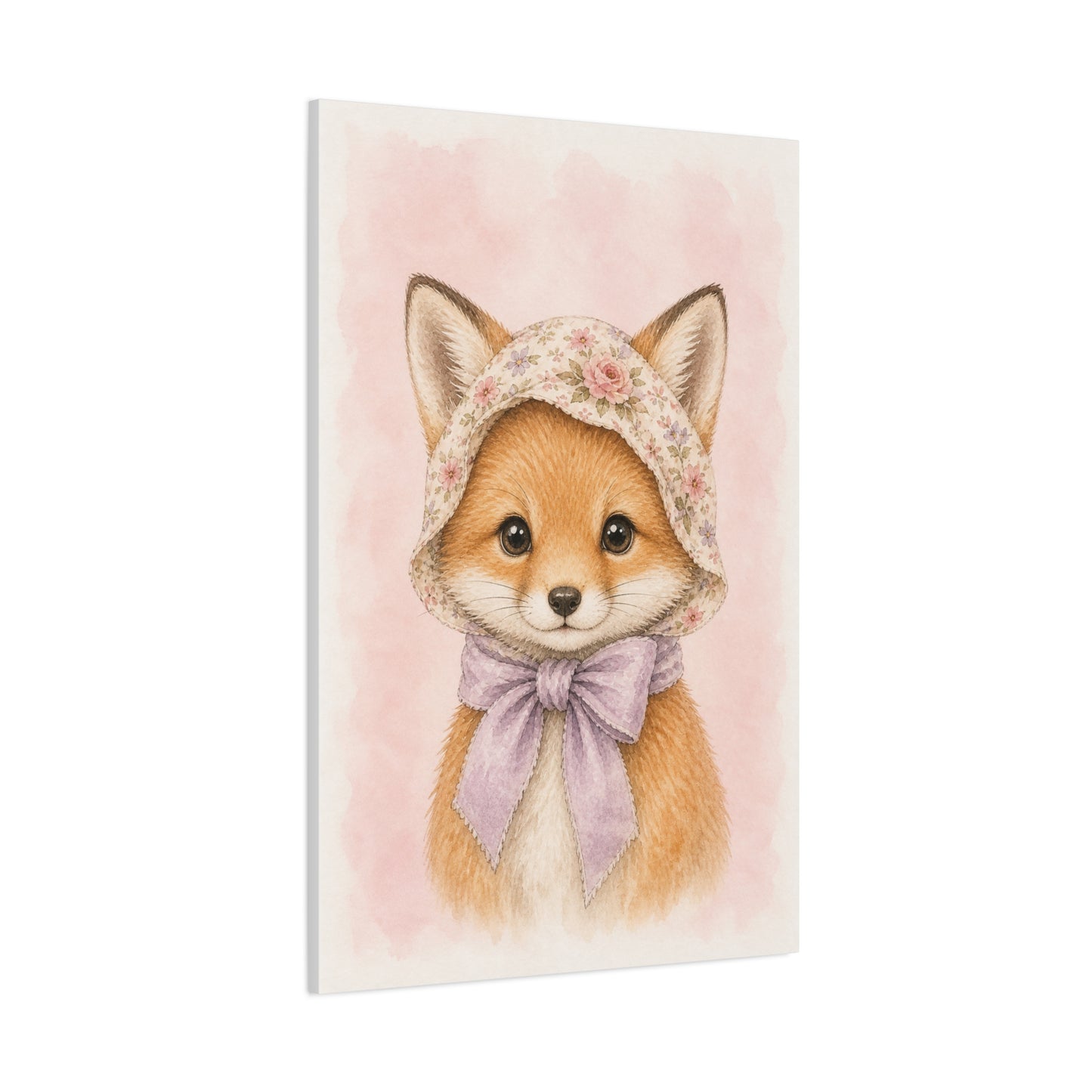 Baby Fox Nursery Canvas Wall Art | Watercolor Animal Print | Kids Room Decor