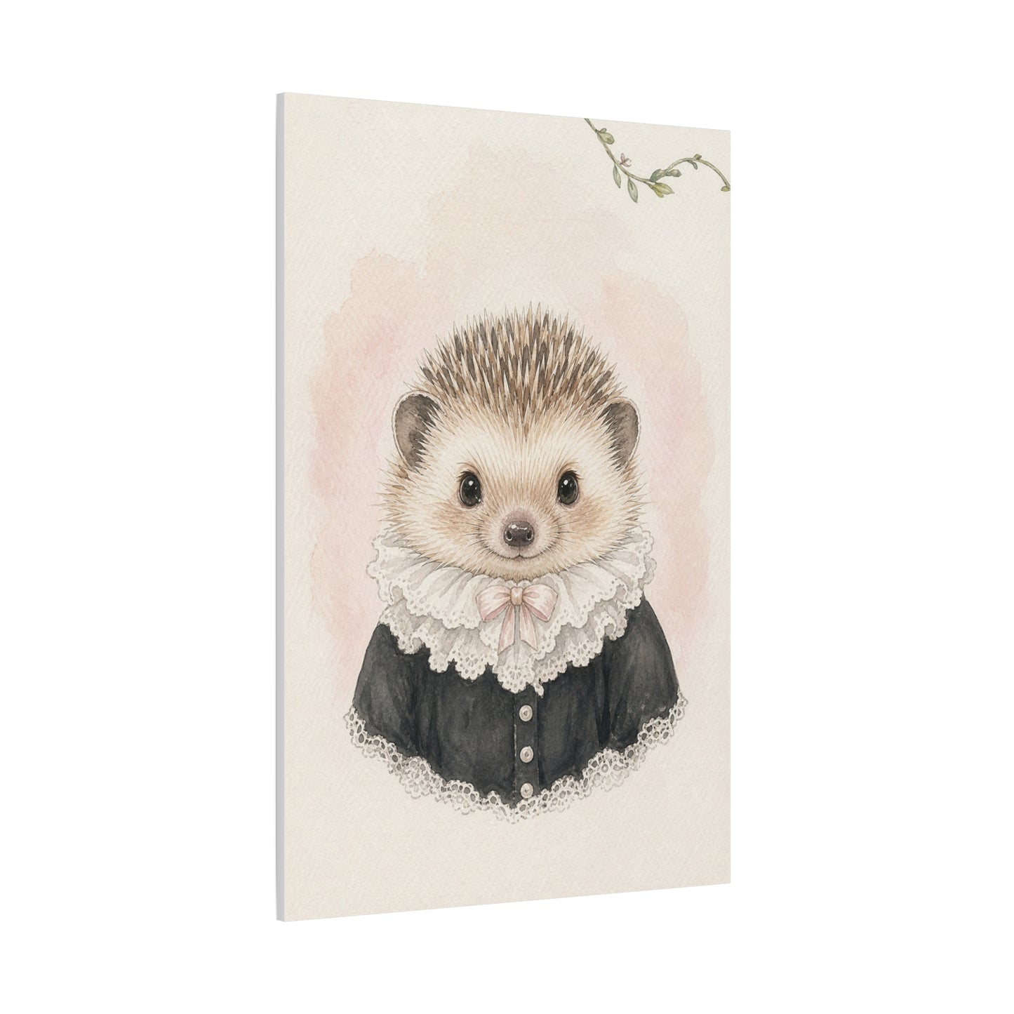 Baby Hedgehog Nursery Canvas Wall Art | Watercolor Animal Print | Kids Room Decor