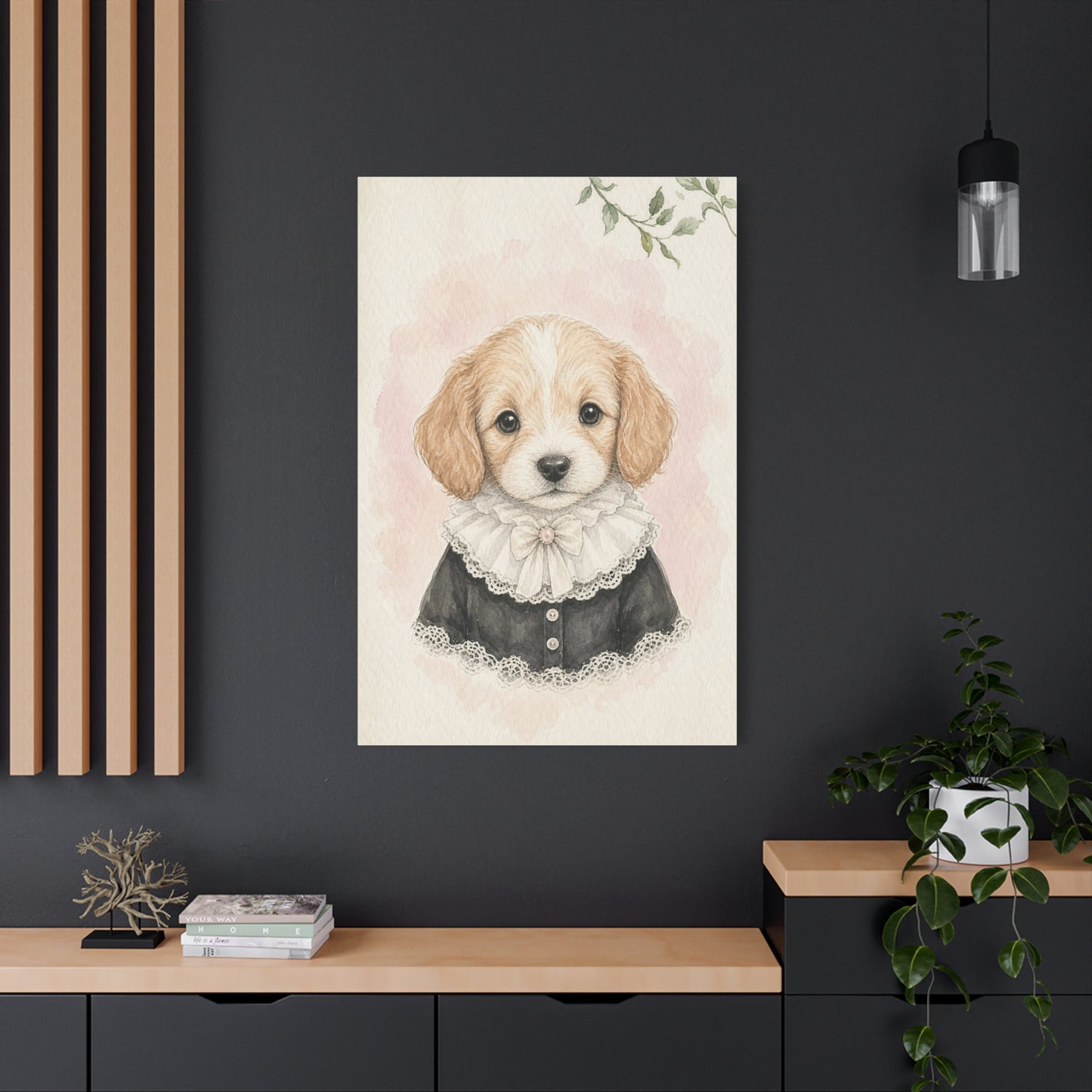Baby Puppy Nursery Canvas Wall Art | Watercolor Animal Print | Kids Room Decor