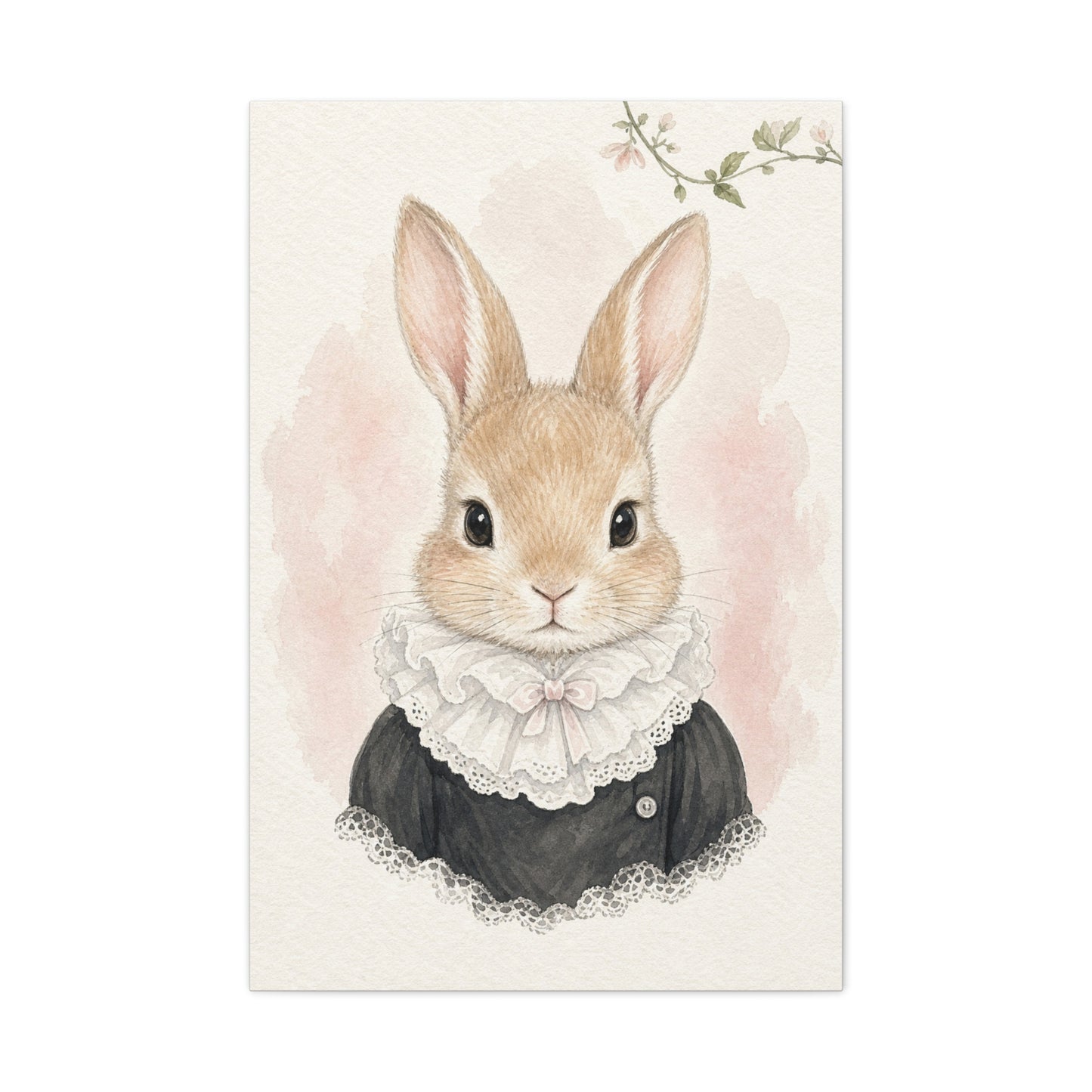 Baby Rabbit Nursery Canvas Wall Art | Watercolor Animal Print | Kids Room Decor