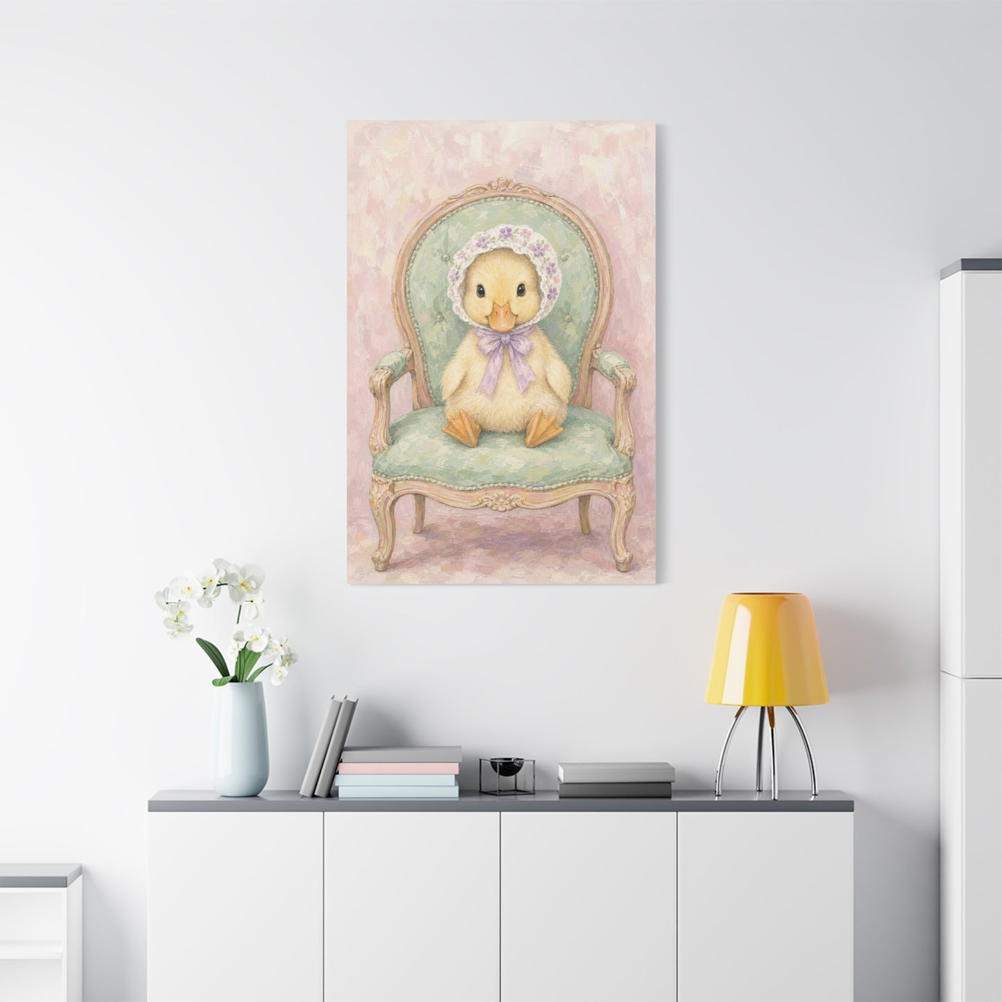 Baby Duck Nursery Canvas Wall Art | Watercolor Animal Print | Kids Room Decor