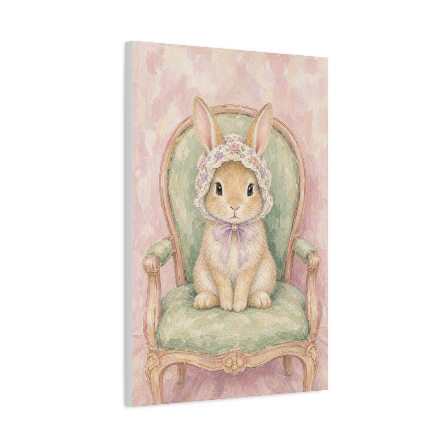 Baby Rabbit Nursery Canvas Wall Art | Watercolor Animal Print | Kids Room Decor