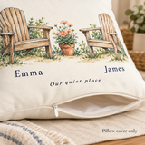 Illustrative zipper view of this exact personalized example. One item per quantity; styling props not included. Pillow cover only; insert not included.