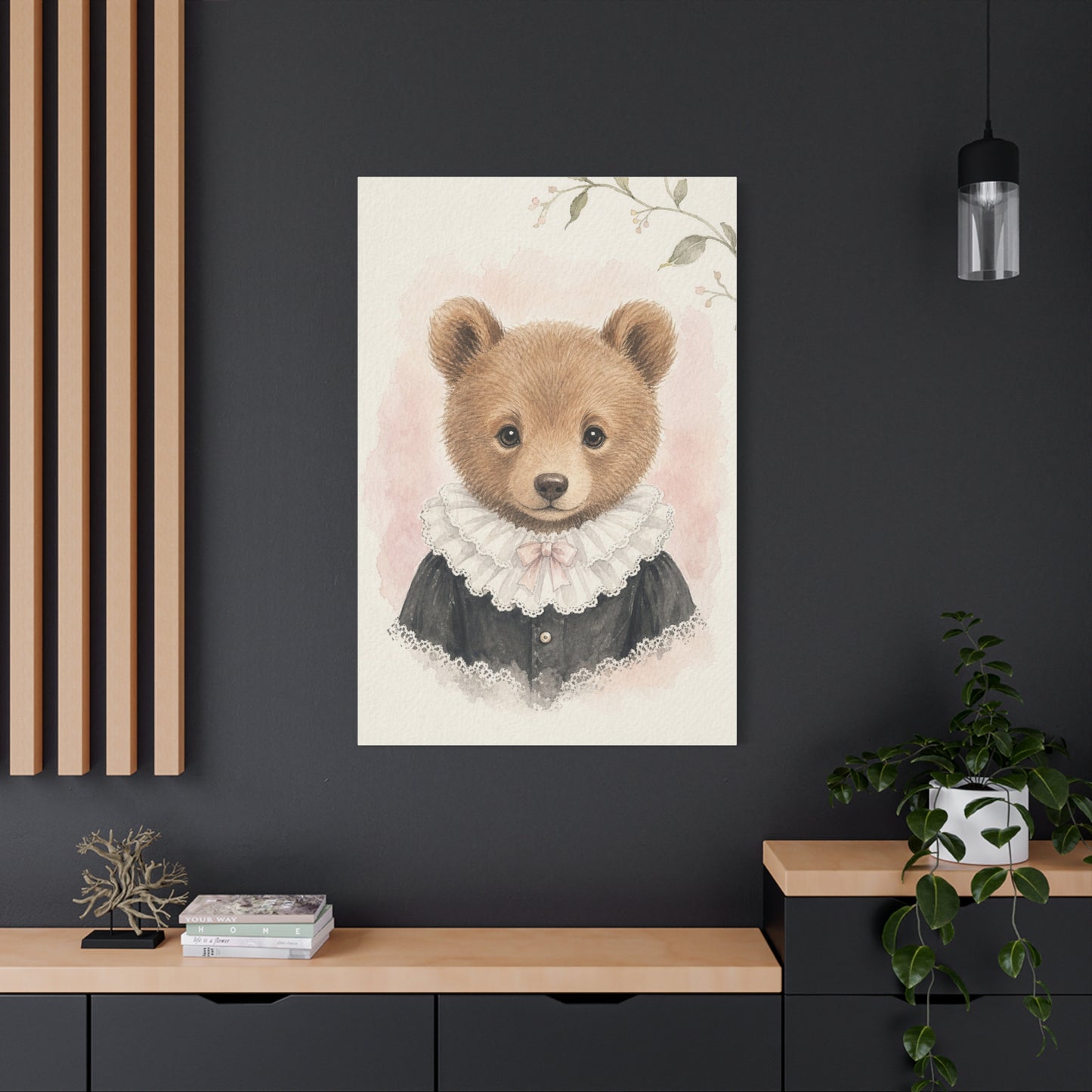 Baby Bear Nursery Canvas Wall Art | Watercolor Animal Print | Kids Room Decor