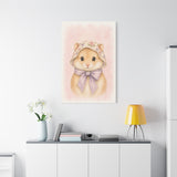 Baby Hamster Nursery Canvas Wall Art — Floral & lavender series. Product mockup 20 of 24.