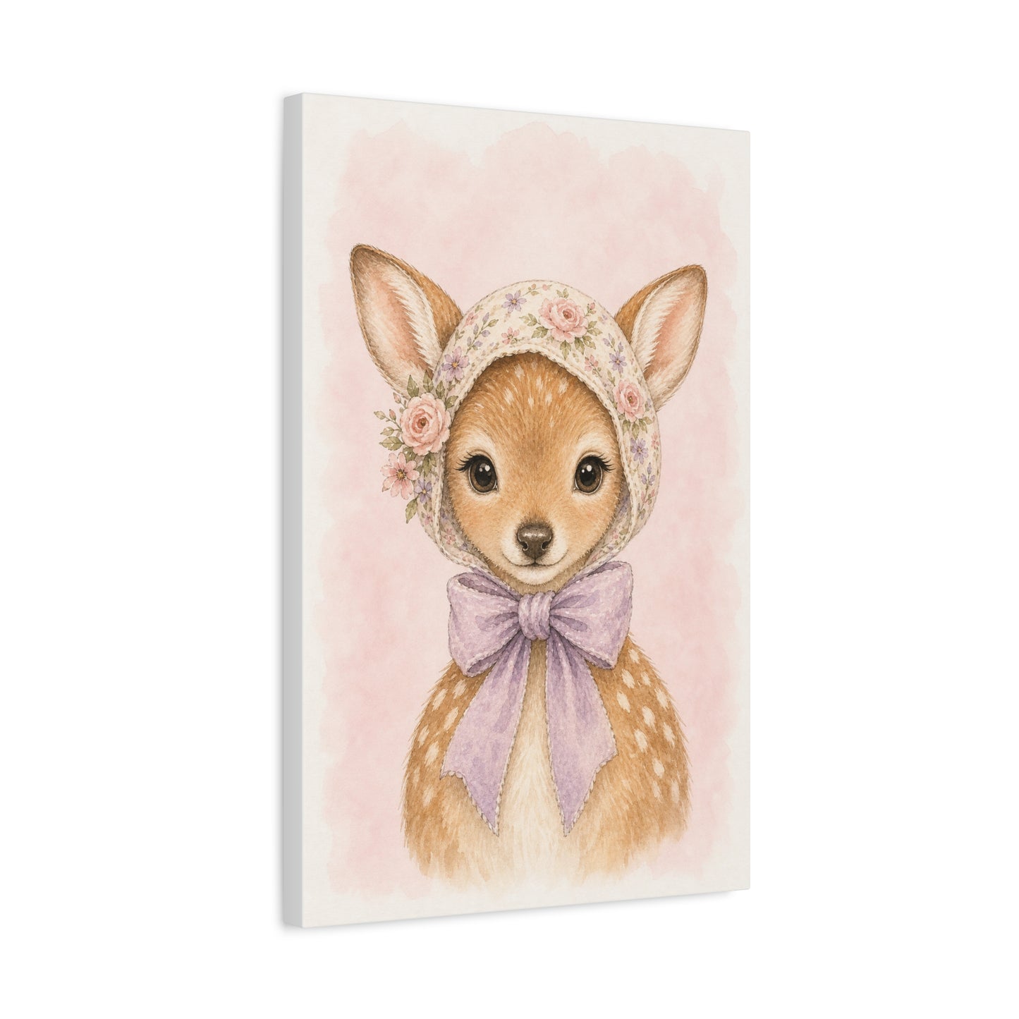 Baby Deer Nursery Canvas Wall Art | Watercolor Animal Print | Kids Room Decor