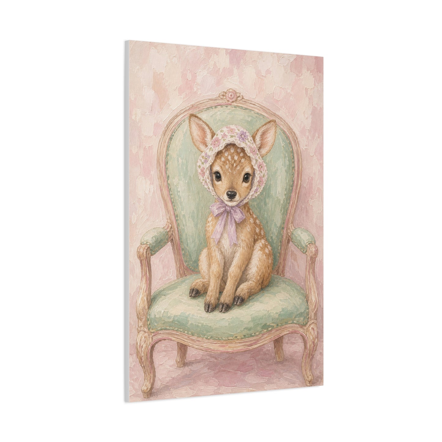 Baby Deer Nursery Canvas Wall Art | Watercolor Animal Print | Kids Room Decor