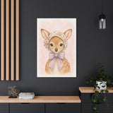 Baby Deer Nursery Canvas Wall Art — Floral & lavender series. Product mockup 21 of 24.